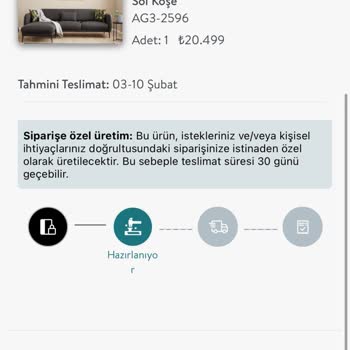 Teslim Edilmeyen Köşe Koltuk Ve İade Talebi