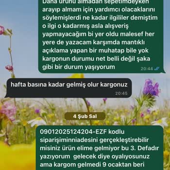 Teslim Edilmeyen Sipariş Ve İlgisiz Müşteri Hizmetleri