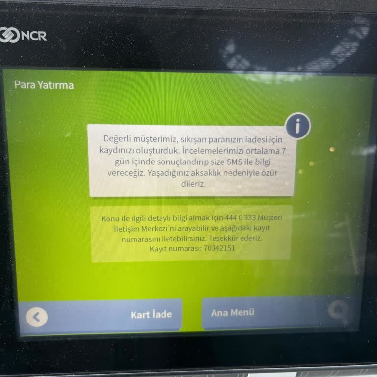 ATM'de Yutulan Para Ve İletişim Sorunları