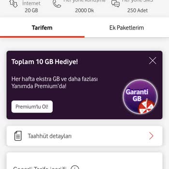 Vodafone Tarife Değişikliği Sonrası Eksik Kampanya Tanımlaması