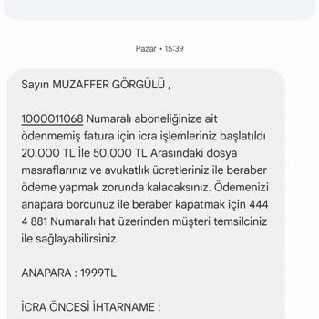 İnternet Hizmeti Alamayan Müşteriye Tehdit Mesajları