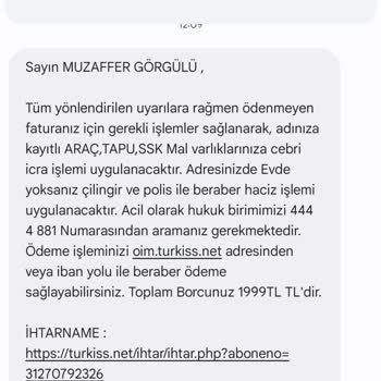 İnternet Hizmeti Alamayan Müşteriye Tehdit Mesajları