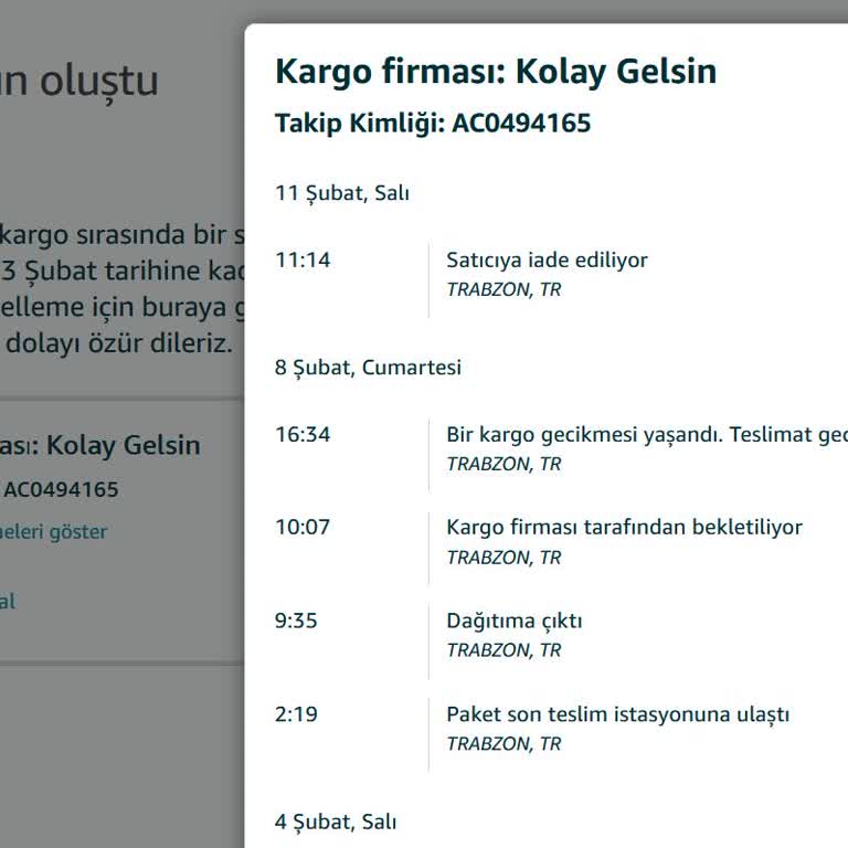 Amazon Siparişim Adrese Ulaşmadan İade Ediliyor!