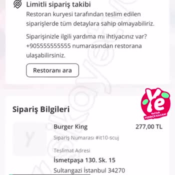 Yemeksepeti Sipariş Sorunu