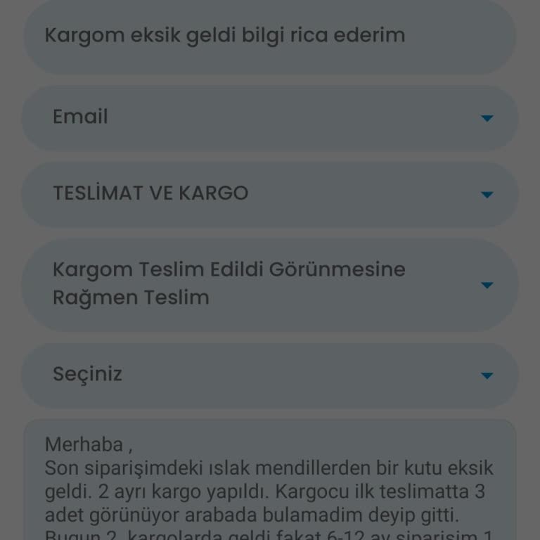 Eksik Islak Mendil Teslimatı Ve Bilgi Eksikliği