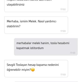 Tosla Canlı Destek İle İletişim Sorunu