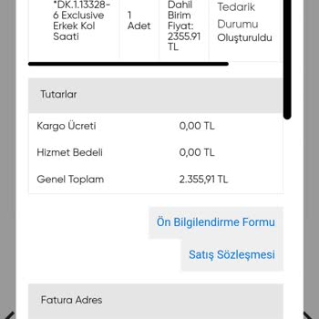 Stokta Olmayan Saat İçin Para İadesi Mağduriyeti