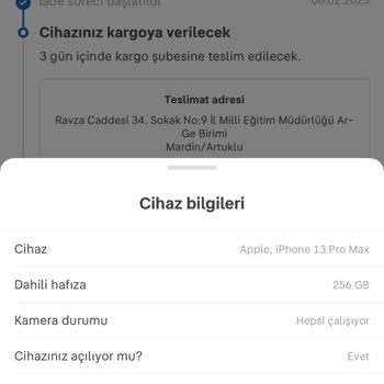 Cihaz Değeri Düşürüldü Geri Gönderim Gecikti
