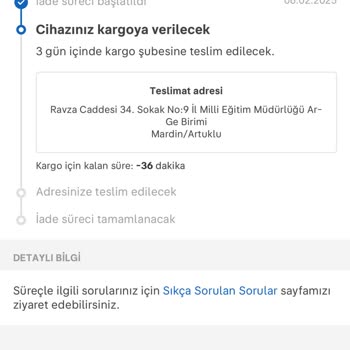 Cihaz Değeri Düşürüldü Geri Gönderim Gecikti
