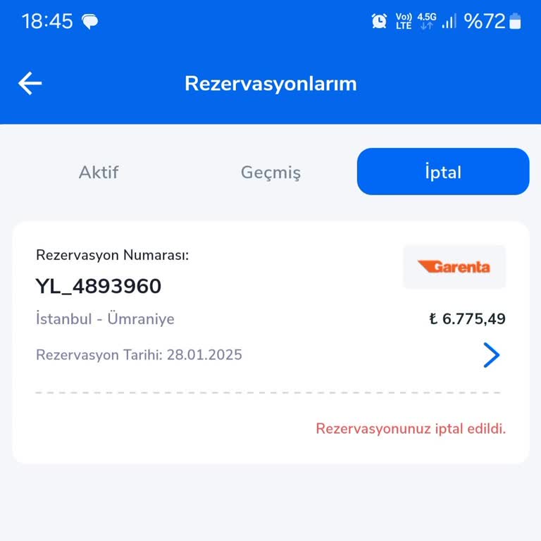 Rezervasyon İptali Ve İade Sorunu
