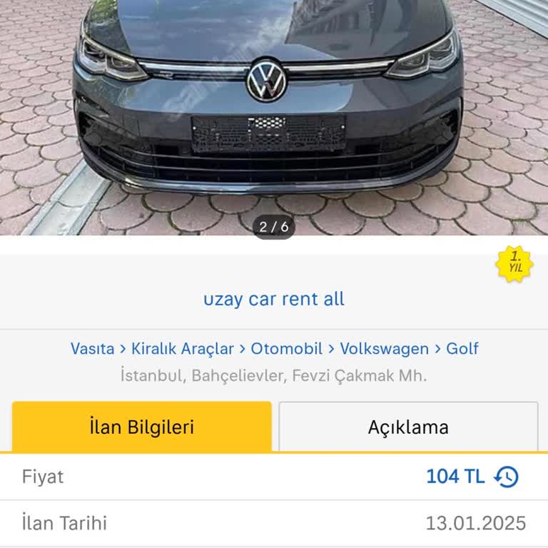 Sahibinden Araç Kiralama Rezervasyon Ücreti Ödedim Araç Gelmedi!