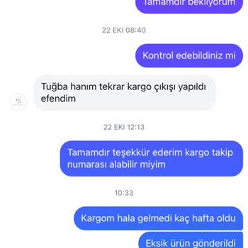 Eksik Sipariş Ve İletişimsizlik Mağduriyeti