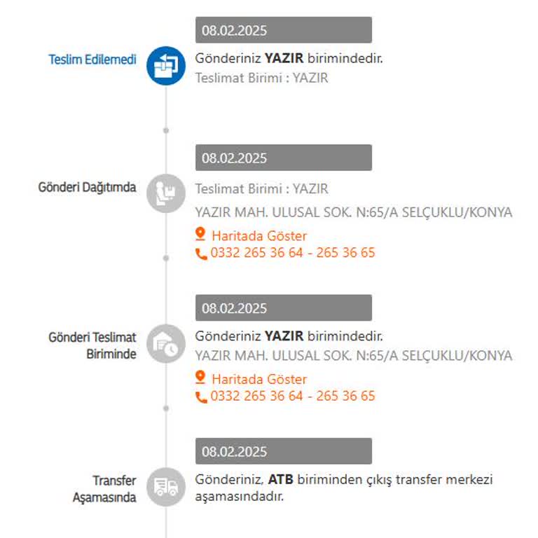 Teslim Edilmeyen Kargo Ve Ulaşılamayan Şube Sorunu