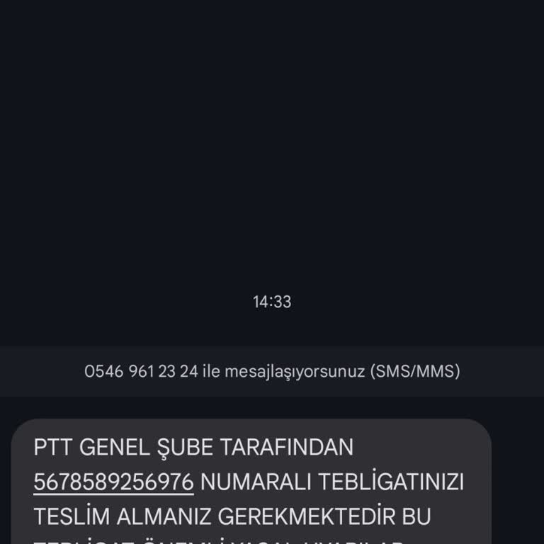 PTT Adına Sahte Tebligat Mesajı