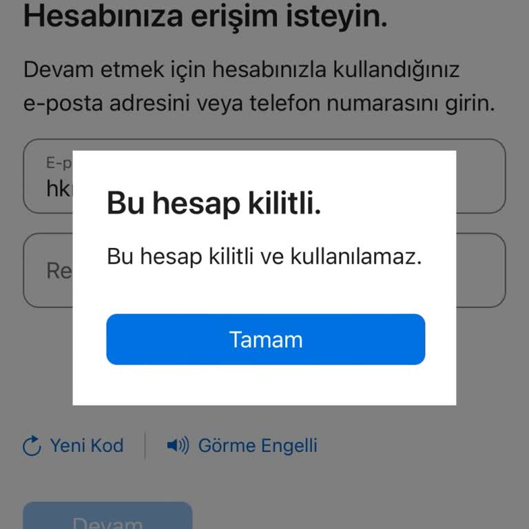 Kilitli Apple Hesabımı Açma Sorunu