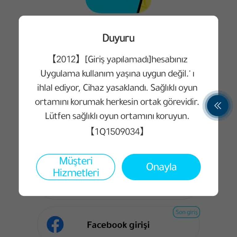 Yanlış Yaş Girişi Nedeniyle Erişim Engeli