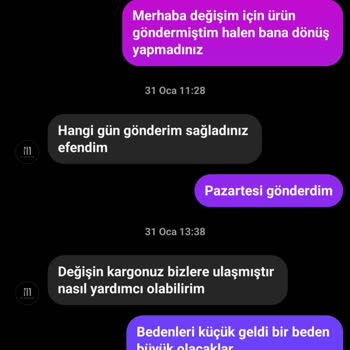 Değişim Talebine Yanıt Alınamıyor!