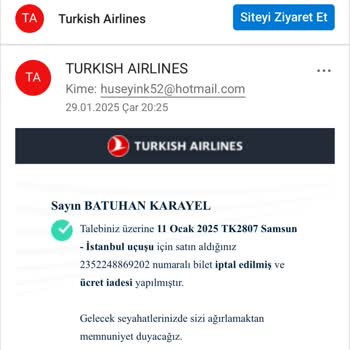 THY Bilet İadesi Sorunu