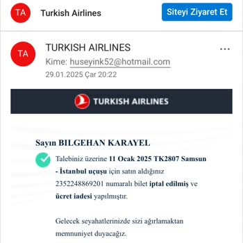 THY Bilet İadesi Sorunu