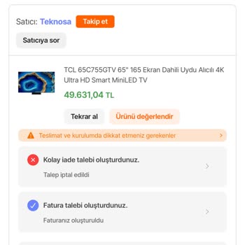 Hepsiburada TCL Televizyon ve Yetersiz Servis Deneyimi