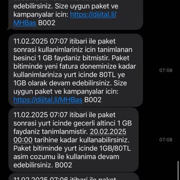 Beklenmedik İnternet Paketi Tüketimi