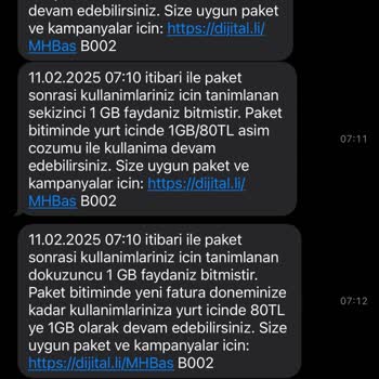 Beklenmedik İnternet Paketi Tüketimi