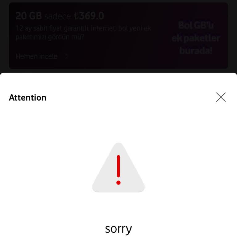Vodafone Yanımda Uygulaması Giriş Sorunu
