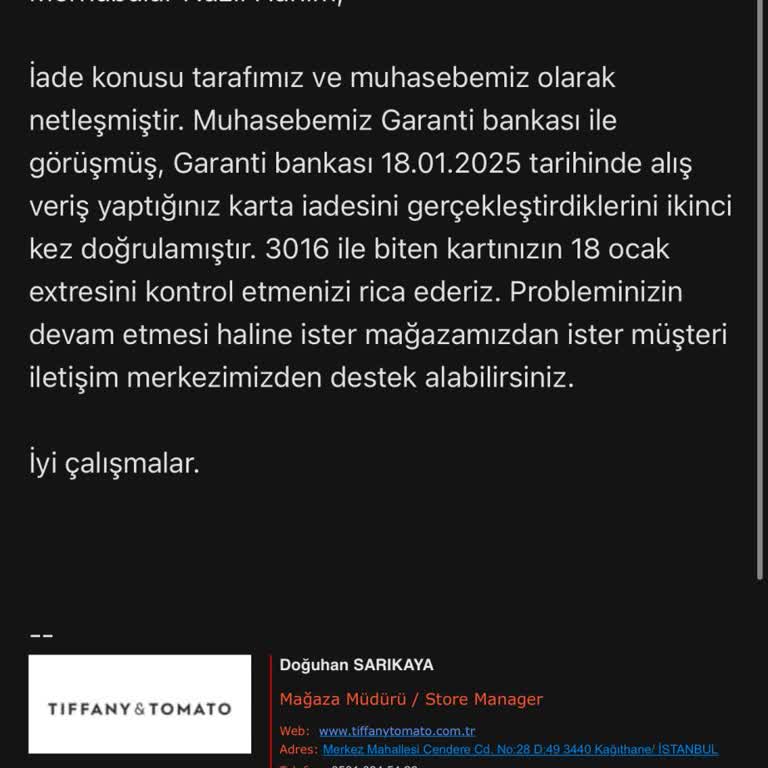 İade Edilmeyen Ücret Ve Çözüm Bulamayan Mağaza