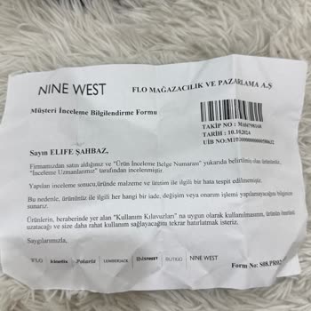 Nine West Çantada Deri Ve Fermuar Sorunları