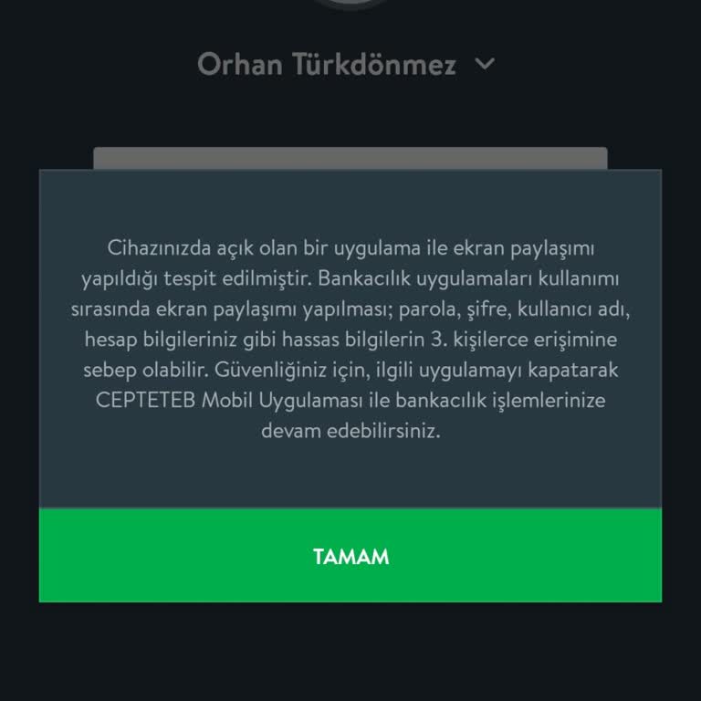 Cepte TEB Uygulaması Güvenlik Sorunu