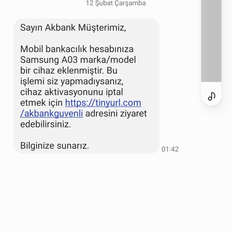 Gece Yarısı Gelen Şüpheli Akbank Mesajı