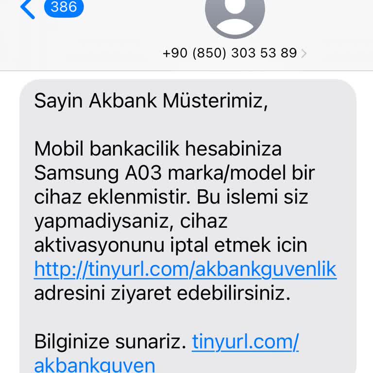Gece Yarısı Gelen Şüpheli Akbank Mesajı
