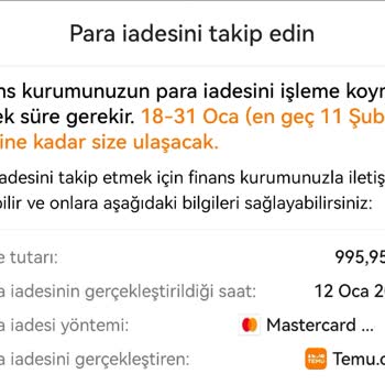Temu'dan Alışveriş İptali Sonrası İade Sorunu