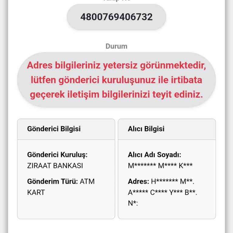 Teslim Edilmeyen Banka Kartı Sorunu