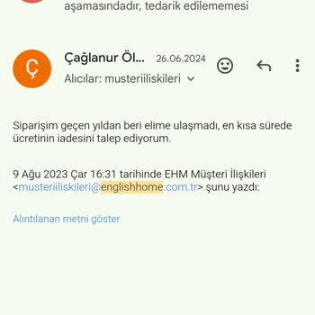 7 Aydır Gelmeyen Sipariş Ve İade Sorunu