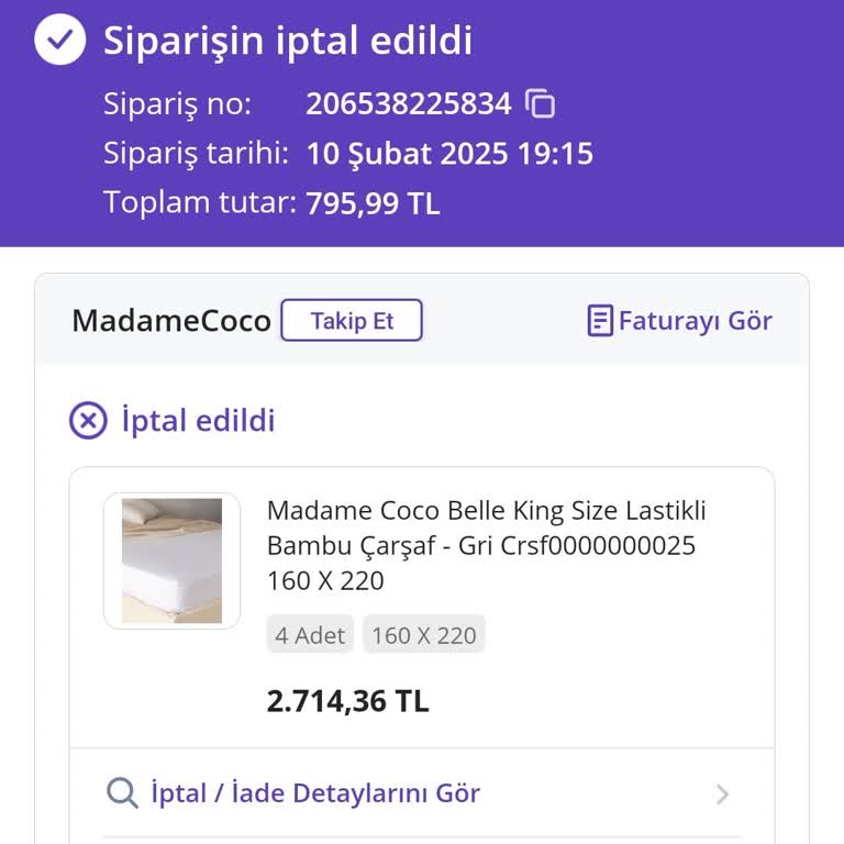 Madame Coco'dan İptal Edilen Sipariş Ve Güven Zedelenmesi