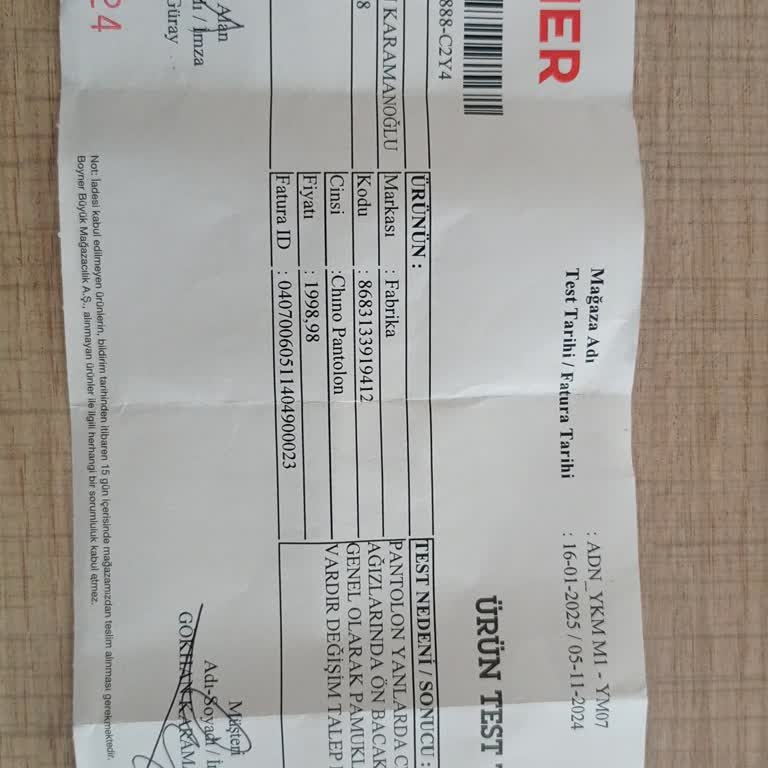 Boyner Mağazasından Aldığım Pantolonun Kalite Sorunu