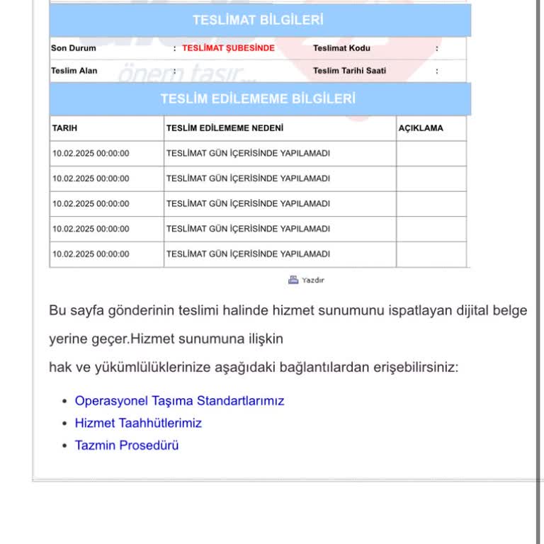 Acil Kargo Teslimatı Sorunu Ve İletişim Eksikliği