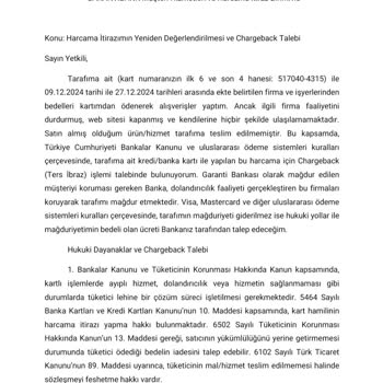 Harcama İtirazımın Yeniden Değerlendirilmesi Talebi