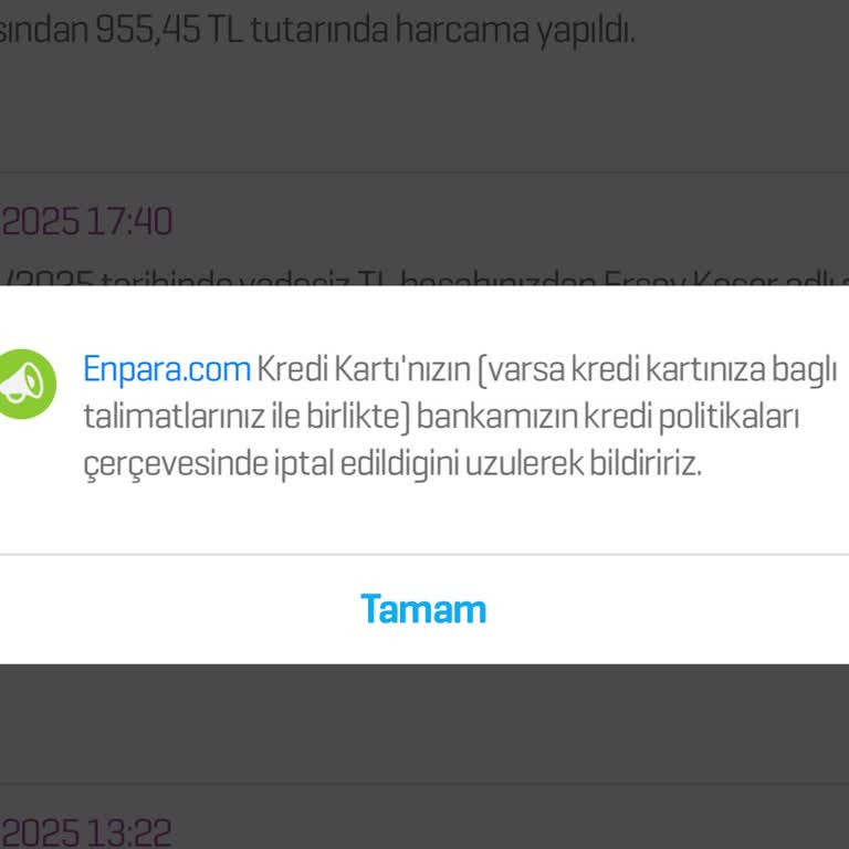 Enpara Kredi Kartımın Keyfi İptali