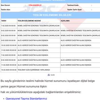 Aras Kargo Teslimat Sorunu Ve Yanıltıcı Bilgilendirme