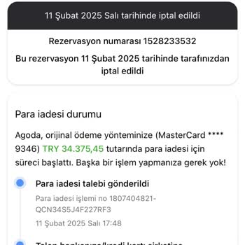 Eksik İade: Rezervasyon Ücreti Farkı