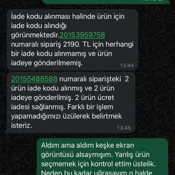 Yanlış İade İşlemi Ve Müşteri Hizmetleri Sorunu