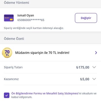 Getir Yemek Uygulaması İndirim Sorunu