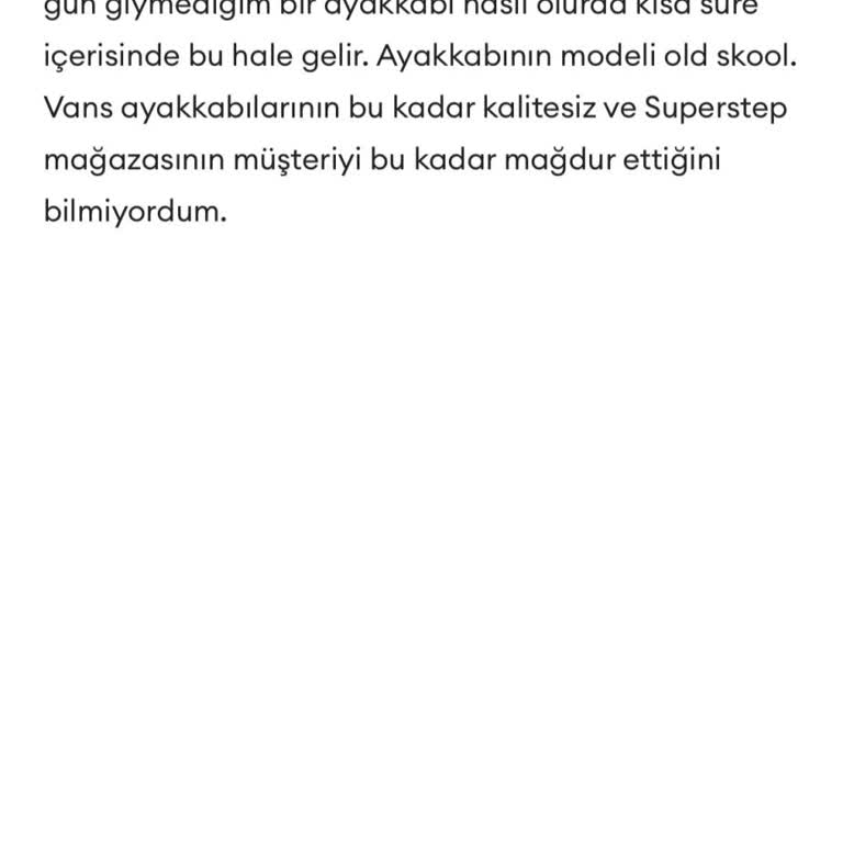 Vans Ayakkabıda Beklenmedik Aşınma Sorunu