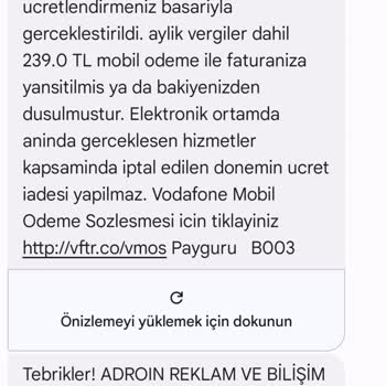 Allinmobi Beklenmedik Vodafone Abonelik Ücreti Ve İptal Talebi