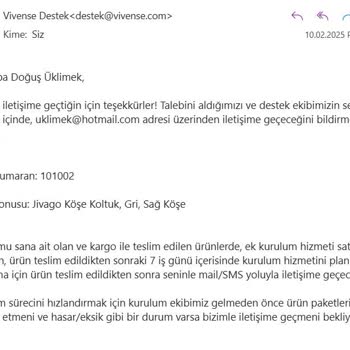 Vivense'den Aldığım Koltuk Takımı Ve Yetersiz Müşteri Hizmetleri