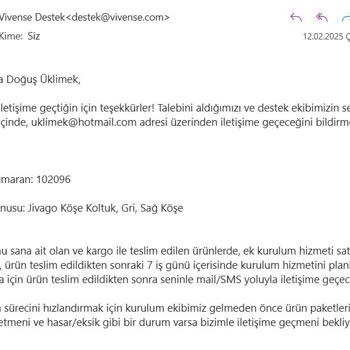 Vivense'den Aldığım Koltuk Takımı Ve Yetersiz Müşteri Hizmetleri