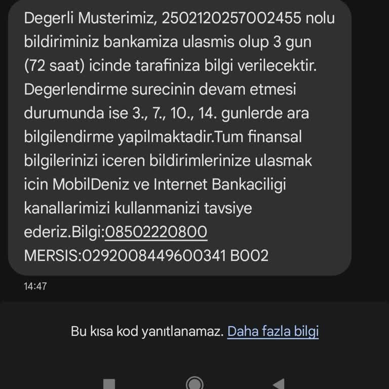 Denizbank Kart Reddinden Dolayı Mağduriyet