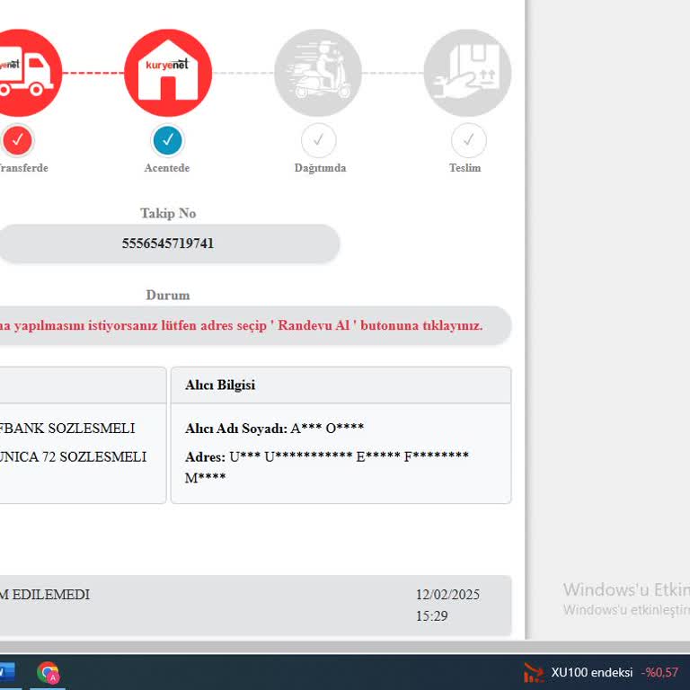 Kuryenet Uşak'ta Kredi Kartımı Teslim Etmiyor!
